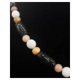 Jasper, Quartz and Onyx Stone Necklace