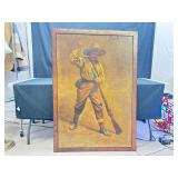 LARGE Antique Original Listed Artist Theodor Breidwiser Oil on Canvas of a Conquistador