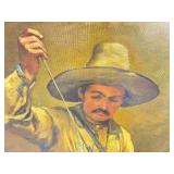 LARGE Antique Original Listed Artist Theodor Breidwiser Oil on Canvas of a Conquistador