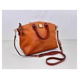 Authentic Dooney & Bourke Brown Pebble Grain Leather Satchel Handbag