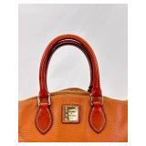 Authentic Dooney & Bourke Brown Pebble Grain Leather Satchel Handbag