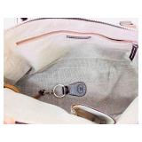 Authentic Dooney & Bourke Domed Monogram Satchel with Brown Leather Trim