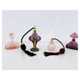 Lot of Vintage Atomizer etc Glass Perfume Bottles