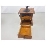 Lot of Antique Wood Coffee Bean Grinders, Cookie Embosser, and Ice Pick
