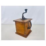 Lot of Antique Wood Coffee Bean Grinders, Cookie Embosser, and Ice Pick