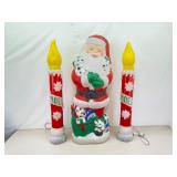 42" Blow Mold Santa and 2 Candles
