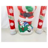 42" Blow Mold Santa and 2 Candles