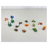 Lot of Hand Blown Glass Fishes with Floats for Glasses of Water or Fish Tanks