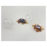 Lot of Hand Blown Glass Fishes with Floats for Glasses of Water or Fish Tanks