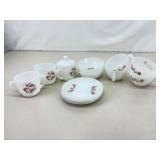 White Fire King Flower Set