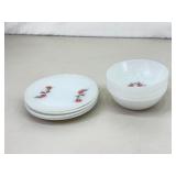 White Fire King Flower Set