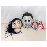 Lot of 3 Rubber Halloween Masks