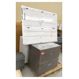 Group of 6 file cabinets and keyboard/monitor riser