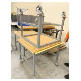 Two Work tables on wheels 31x34 and 30x30