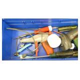 2 wire shelving carts on wheels and contents