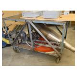 Steel shop cart with contents (electrical switches on top not included)
