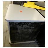Three rolling cabinets 27x23x28, fan, 2 cable mgmt troughs