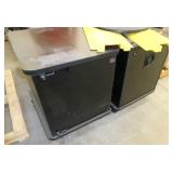 Three rolling cabinets 27x23x28, fan, 2 cable mgmt troughs