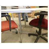 2 office chairs, U shaped table 54x54 dismantled, and a rectangular table underneath 30x44