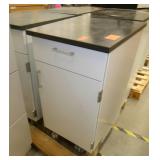 Two heavy steel rolling cabinets 19x24x34 see Description