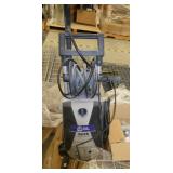 Pallet of misc including a pressure washer, stretch wrap, hose and misc parts
