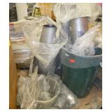 Pallet of large used hopper parts used for plastic pellets