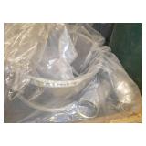 Pallet of large used hopper parts used for plastic pellets