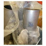 Pallet of large used hopper parts used for plastic pellets