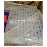 Pallet with New and used wire shelving 24x48, parts bins and a bin hanger panel