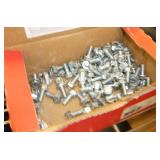 Gaylord pallet with an assembled wire shelf, air hoses and misc