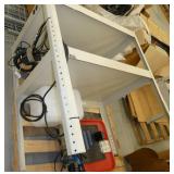 Metal Shipping receiving desk with electrical plugs