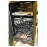 Portable I/T cabinet full of network switches and hubs, great for a training room or small office 48 port switch