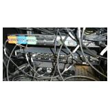 Portable I/T cabinet full of network switches and hubs, great for a training room or small office 48 port switch