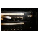 Portable I/T cabinet full of network switches and hubs, great for a training room or small office 48 port switch