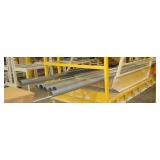 9 pieces of pipe, 2 threaded rod, 6 shelving uprights and 3 pieces of strut