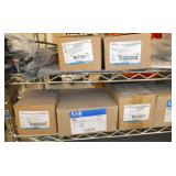 Wire cart on wheels with boxes of Thomas & Betts cable connectors