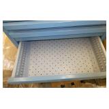 Toolbox 27x22x32, box of hose and copper line, pile of commercial carpet tiles