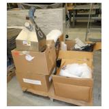 Pallet of plastic extruder parts