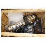 Crate with a CONAIR TL loader unit, control panel and 2 heater units