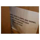 Pallet of 16 boxes of misc hardware - nuts bolts bearings clamps etc