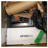 Pallet of tech items including 2 calibration boards and a Thorlabs stage