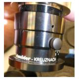 Lot of 12 Schneider-Kreuznach machine automated vision lens and a stand
