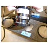 Lot of 12 Schneider-Kreuznach machine automated vision lens and a stand