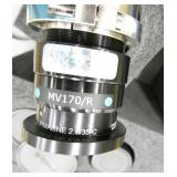 Lot of 12 Schneider-Kreuznach machine automated vision lens and a stand