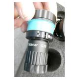 Lot of 12 Schneider-Kreuznach machine automated vision lens and a stand