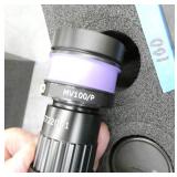 Lot of 12 Schneider-Kreuznach machine automated vision lens and a stand