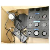 Lot of 12 Schneider-Kreuznach machine automated vision lens and a stand