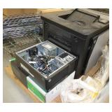 HP Laserjet Enterprise M806dn printer (works), HP Z230 desktop pc (no hard drive or ram and missing side panel), New box of toner