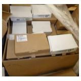 Pallet full with 2 parts bin hangers, security card mullion readers, wallmounts, anchors, duct etc