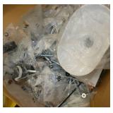 Pallet full with 2 parts bin hangers, security card mullion readers, wallmounts, anchors, duct etc